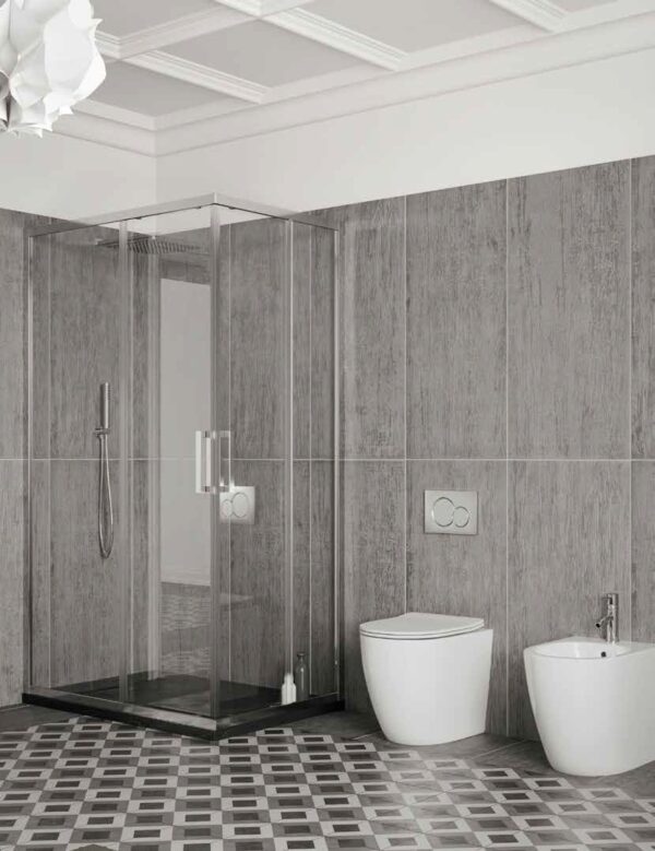 Box Doccia Angolare Cm 70 x 90 Apertura Scorrevole su 2 lati - cromo- Vetro 6 mm trasparente